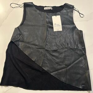 Zara Knit Asymmetrical Black and Gray Sleeveless Tank Top